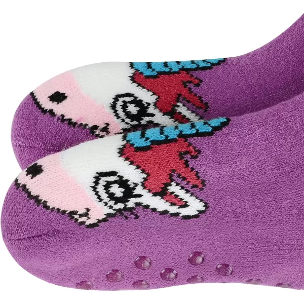 Zando Kids Girls Boys Slipper Socks Christmas Warm Fleece Fuzzy Socks Non-Skid Children Animal Thick Grip Fluffy Socks