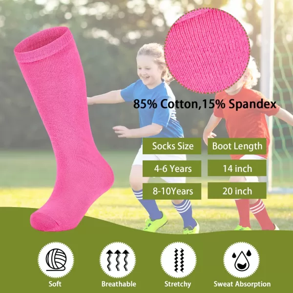 Zando Kids Soccer Socks Knee High Sock for Boys Girls Breathable Kids Youth Baseball Socks Cotton Boys Long Tube Socks