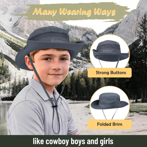 Zando Kids Sun Hat Outdoor UPF 50+ Boys Sun Hat Wide Brim Kids Fishing Bucket Hat for Kids Hiking Camping Beach Safari Hat