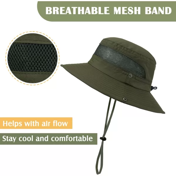 Zando Kids Sun Hat Outdoor UPF 50+ Boys Sun Hat Wide Brim Kids Fishing Bucket Hat for Kids Hiking Camping Beach Safari Hat
