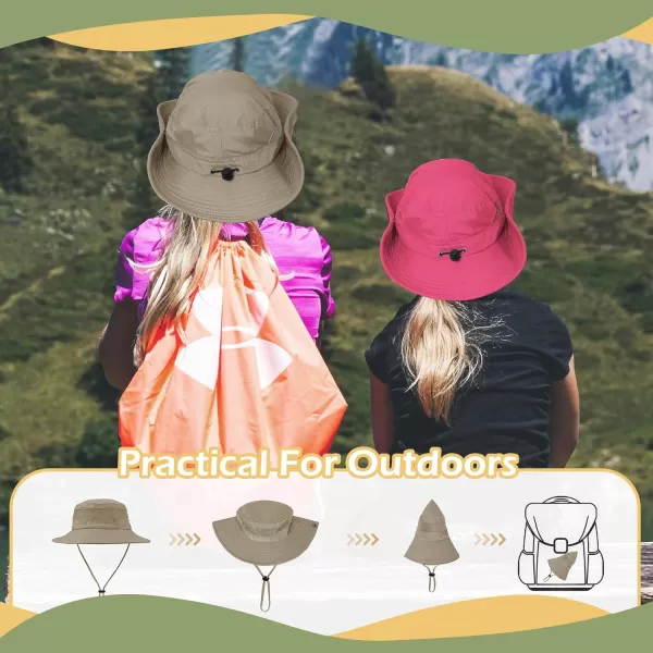 Zando Kids Sun Hat Outdoor UPF 50+ Boys Sun Hat Wide Brim Kids Fishing Bucket Hat for Kids Hiking Camping Beach Safari Hat