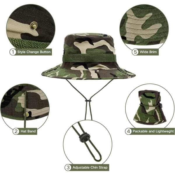 Zando Kids Sun Hat Outdoor UPF 50+ Boys Sun Hat Wide Brim Kids Fishing Bucket Hat for Kids Hiking Camping Beach Safari Hat