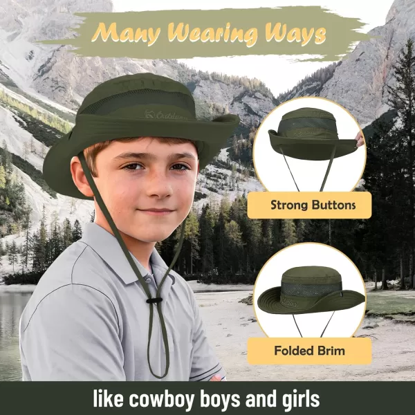 Zando Kids Sun Hat Outdoor UPF 50+ Boys Sun Hat Wide Brim Kids Fishing Bucket Hat for Kids Hiking Camping Beach Safari Hat