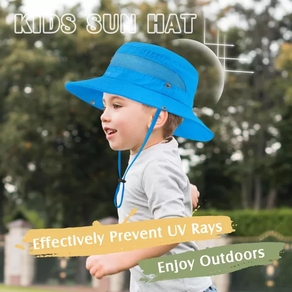 Zando Kids Sun Hat Outdoor UPF 50+ Boys Sun Hat Wide Brim Kids Fishing Bucket Hat for Kids Hiking Camping Beach Safari Hat
