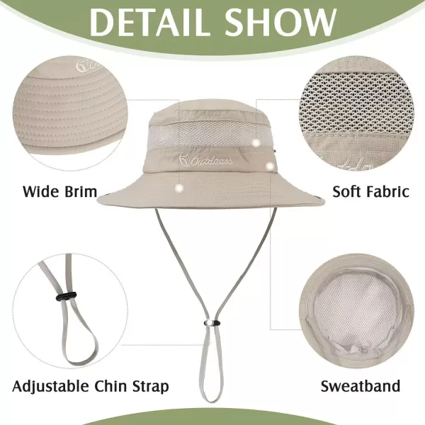 Zando Kids Sun Hat Outdoor UPF 50+ Boys Sun Hat Wide Brim Kids Fishing Bucket Hat for Kids Hiking Camping Beach Safari Hat