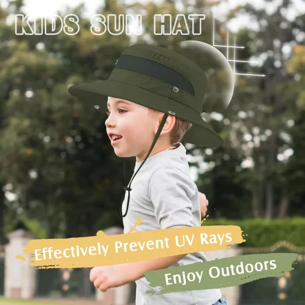 Zando Kids Sun Hat Outdoor UPF 50+ Boys Sun Hat Wide Brim Kids Fishing Bucket Hat for Kids Hiking Camping Beach Safari Hat