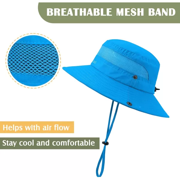Zando Kids Sun Hat Outdoor UPF 50+ Boys Sun Hat Wide Brim Kids Fishing Bucket Hat for Kids Hiking Camping Beach Safari Hat