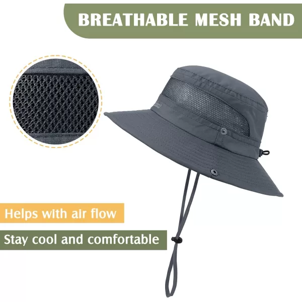 Zando Kids Sun Hat Outdoor UPF 50+ Boys Sun Hat Wide Brim Kids Fishing Bucket Hat for Kids Hiking Camping Beach Safari Hat