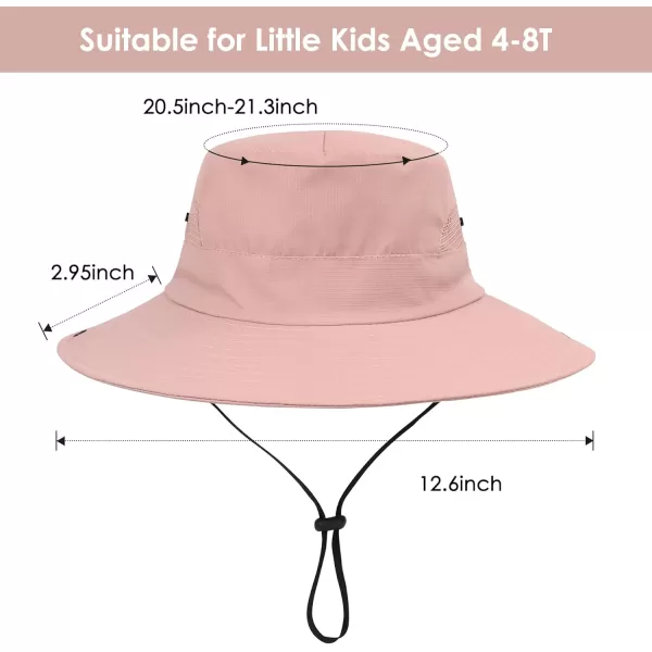 Zando Kids Sun Hat Ponytail Hole Wide Brim Bucket Hats for Kids UPF 50+ Sun Protection Hats Girls Summer Fishing Hat Ages 4-8