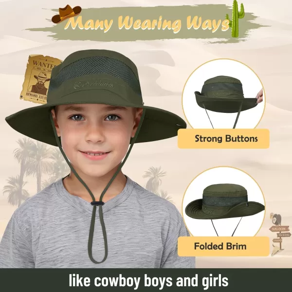 Zando Kids Sun Hat UPF 50+ Boys Sun Hat Wide Brim Kids Bucket Hat Boys Fishing Hat Bucket Hats for Kids Safari Beach Outdoor