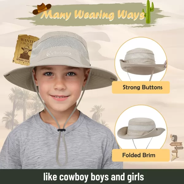 Zando Kids Sun Hat UPF 50+ Boys Sun Hat Wide Brim Kids Bucket Hat Boys Fishing Hat Bucket Hats for Kids Safari Beach Outdoor