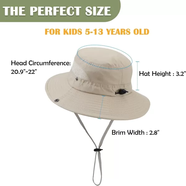 Zando Kids Sun Hat UPF 50+ Boys Sun Hat Wide Brim Kids Bucket Hat Boys Fishing Hat Bucket Hats for Kids Safari Beach Outdoor