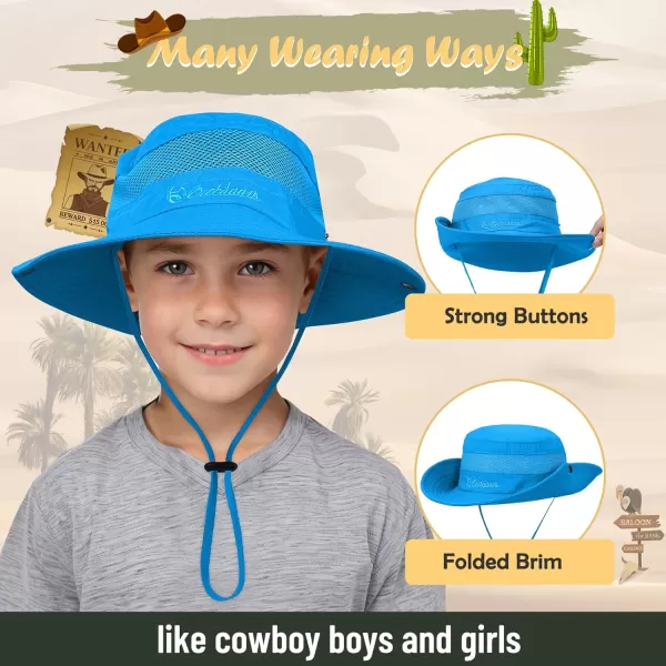 Zando Kids Sun Hat UPF 50+ Boys Sun Hat Wide Brim Kids Bucket Hat Boys Fishing Hat Bucket Hats for Kids Safari Beach Outdoor