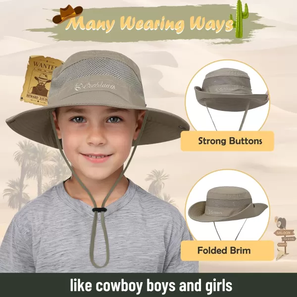 Zando Kids Sun Hat UPF 50+ Boys Sun Hat Wide Brim Kids Bucket Hat Boys Fishing Hat Bucket Hats for Kids Safari Beach Outdoor