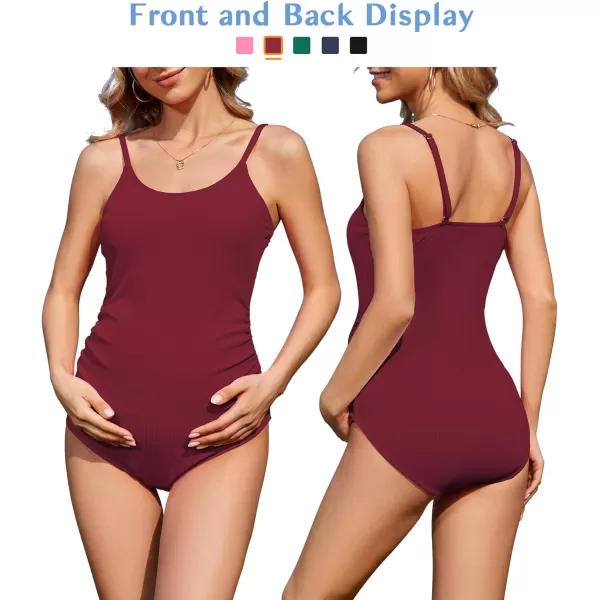 Zando Maternity Swimsuit One Piece Bathing Suit for Women Pregnancy Swim Suit High Elastic Women's Maternity Swimwear