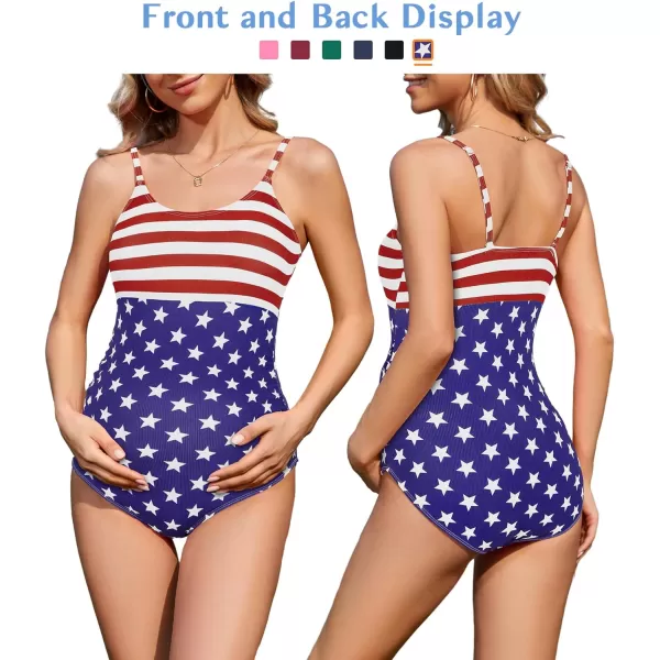 Zando Maternity Swimsuit One Piece Bathing Suit for Women Pregnancy Swim Suit High Elastic Women's Maternity Swimwear