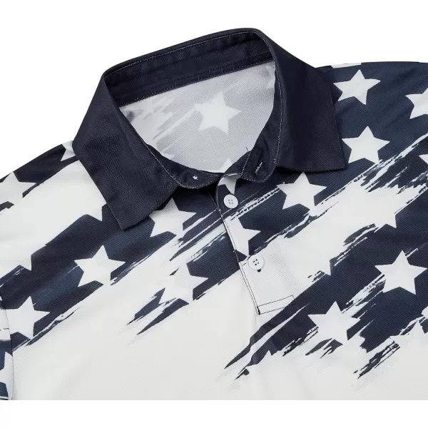Zando Mens Striped Polo Shirts for Theme Short Sleeve Mardi Gras Shirt Golf Rainbow Pride Shirt Men American Flag Shirt