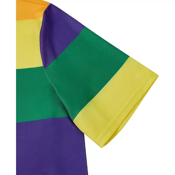 Zando Mens Striped Polo Shirts for Theme Short Sleeve Mardi Gras Shirt Golf Rainbow Pride Shirt Men American Flag Shirt