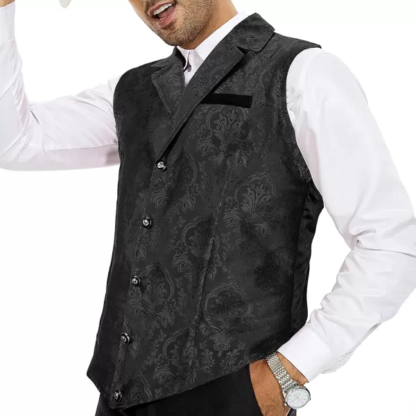 Zando Men's Suit Vest Victorian Steampunk Vest Pirate Vest Renaissance Medieval Vest Men V Neck Gothic Waistcoat