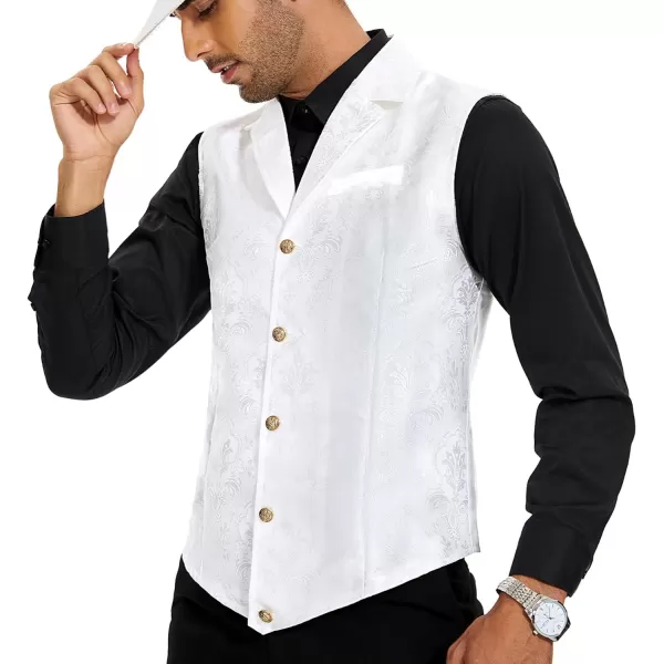 Zando Men's Suit Vest Victorian Steampunk Vest Pirate Vest Renaissance Medieval Vest Men V Neck Gothic Waistcoat