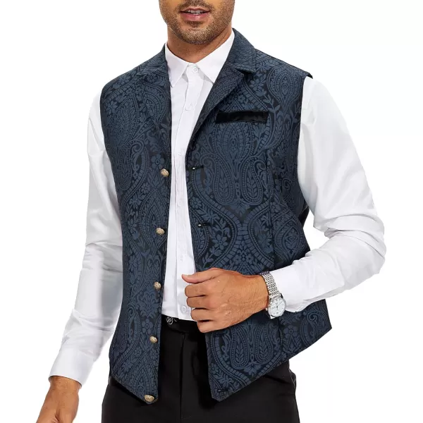 Zando Men's Suit Vest Victorian Steampunk Vest Pirate Vest Renaissance Medieval Vest Men V Neck Gothic Waistcoat