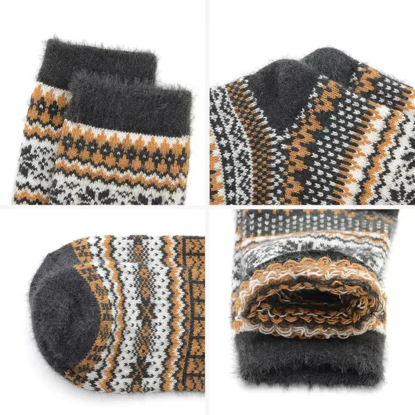 Zando Mens Wool Socks Athletic Socks Soft Warm Socks Thick Winter Socks Crew Socks Knit Cozy Socks Hiking Socks Christmas