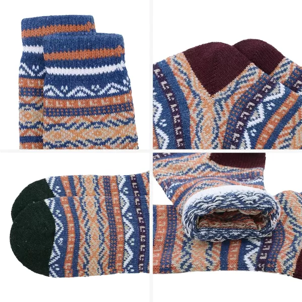 Zando Mens Wool Socks Athletic Socks Soft Warm Socks Thick Winter Socks Crew Socks Knit Cozy Socks Hiking Socks Christmas