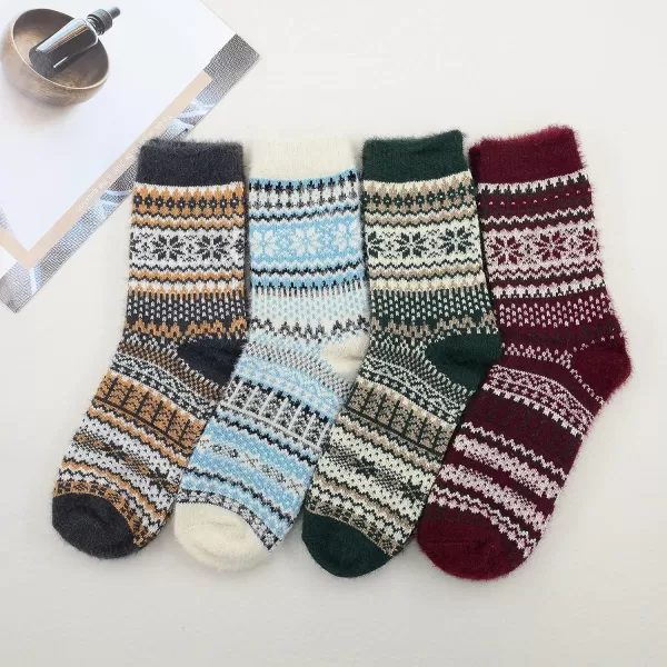 Zando Mens Wool Socks Athletic Socks Soft Warm Socks Thick Winter Socks Crew Socks Knit Cozy Socks Hiking Socks Christmas