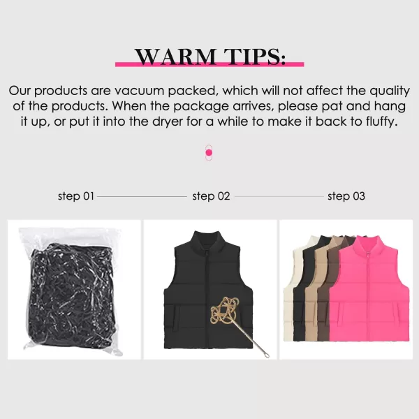 Zando Puffer Vest Women Outerwear Vests Sleeveless Stand Collar Oversized Zip Up Padded Puffy Winter Gilet Jacket Coat