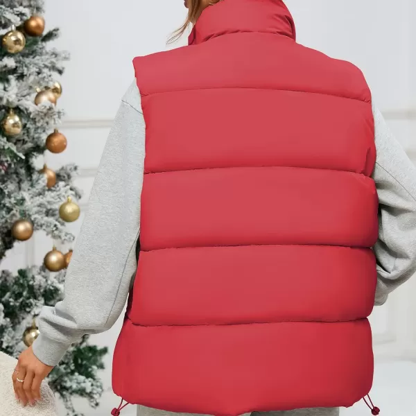 Zando Puffer Vest Women Outerwear Vests Sleeveless Stand Collar Oversized Zip Up Padded Puffy Winter Gilet Jacket Coat