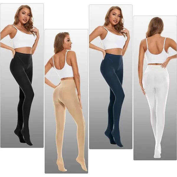 Zando Run Resistant Tights for Women Semi Opaque Solid Color Footed Leggings Womens Tights Pantyhose for Women