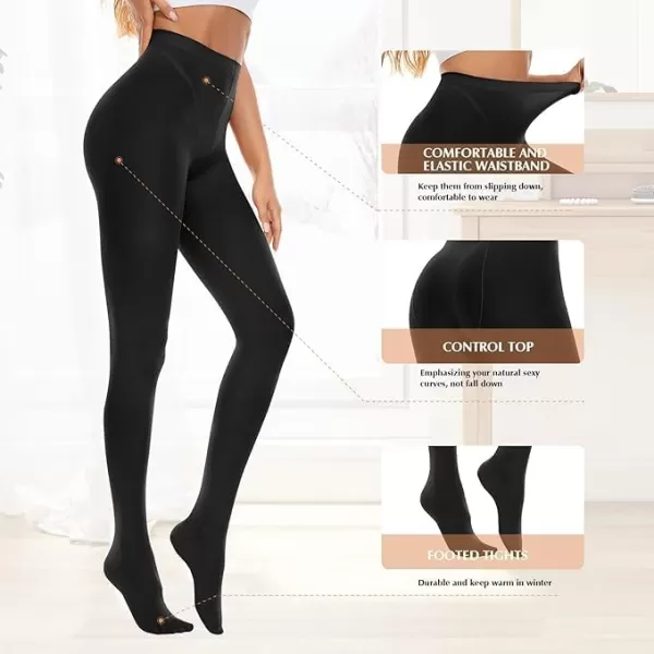 Zando Run Resistant Tights for Women Semi Opaque Solid Color Footed Leggings Womens Tights Pantyhose for Women