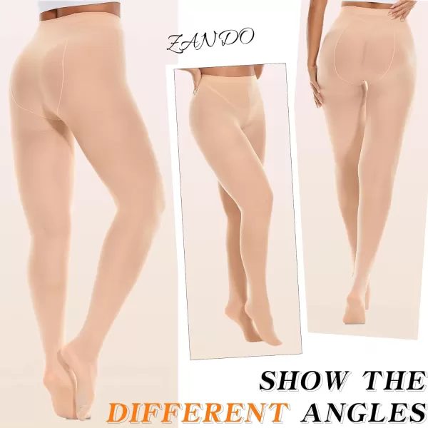 Zando Run Resistant Tights for Women Semi Opaque Solid Color Footed Leggings Womens Tights Pantyhose for Women
