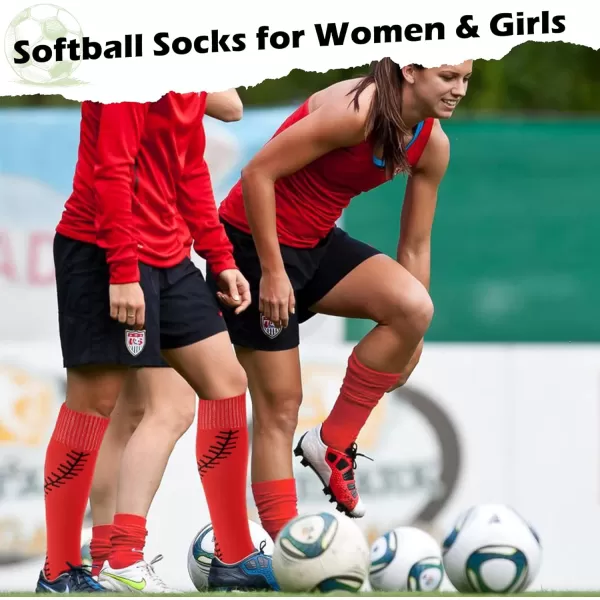 Zando Softball Socks with Stitchs for Youth Girls &amp; Adult Women Athletic Football Baseball Soccer Socks Kids Pattern