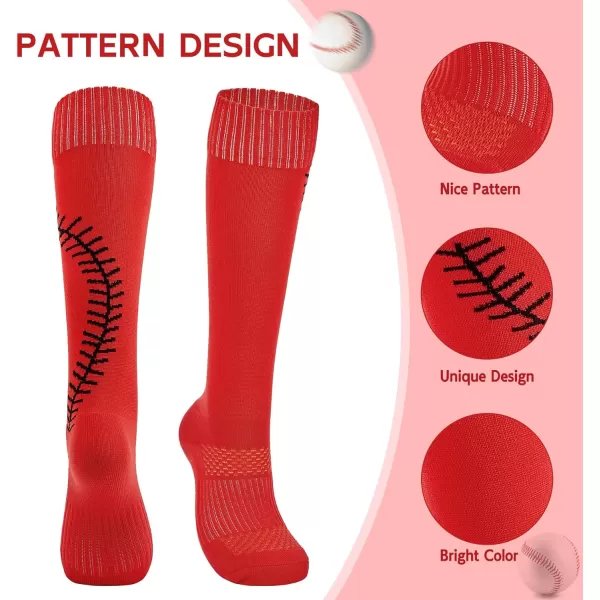 Zando Softball Socks with Stitchs for Youth Girls &amp; Adult Women Athletic Football Baseball Soccer Socks Kids Pattern