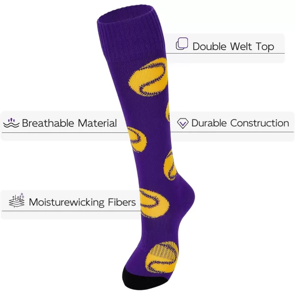 Zando Softball Socks with Stitchs for Youth Girls &amp; Adult Women Athletic Football Baseball Soccer Socks Kids Pattern
