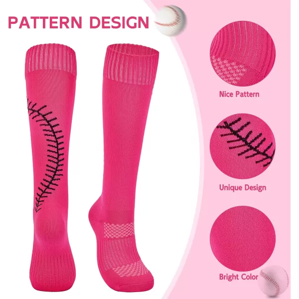 Zando Softball Socks with Stitchs for Youth Girls &amp; Adult Women Athletic Football Baseball Soccer Socks Kids Pattern