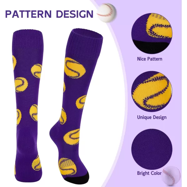 Zando Softball Socks with Stitchs for Youth Girls &amp; Adult Women Athletic Football Baseball Soccer Socks Kids Pattern
