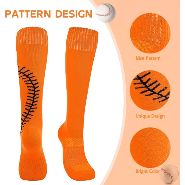 Zando Softball Socks with Stitchs for Youth Girls &amp; Adult Women Athletic Football Baseball Soccer Socks Kids Pattern