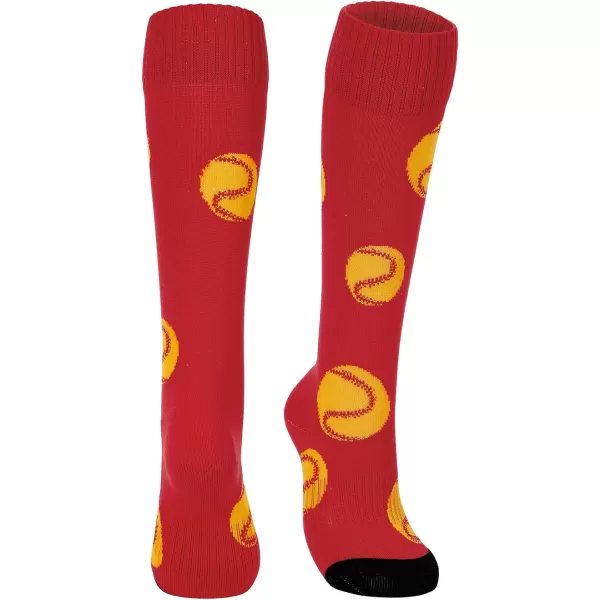 Zando Softball Socks with Stitchs for Youth Girls &amp; Adult Women Athletic Football Baseball Soccer Socks Kids Pattern
