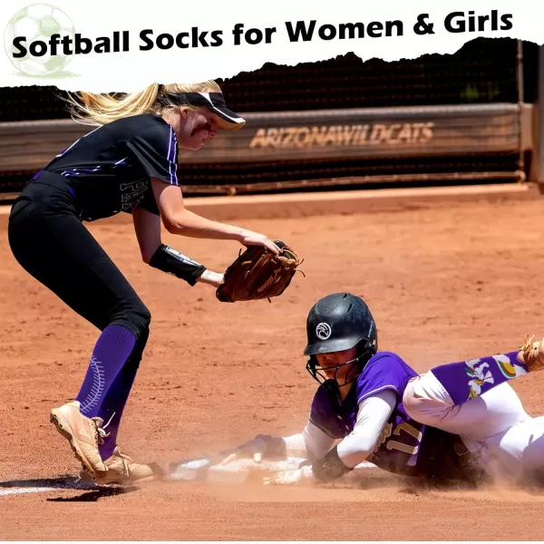 Zando Softball Socks with Stitchs for Youth Girls &amp; Adult Women Athletic Football Baseball Soccer Socks Kids Pattern