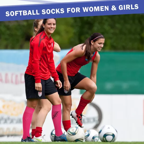 Zando Softball Socks with Stitchs for Youth Girls &amp; Adult Women Athletic Football Baseball Soccer Socks Kids Pattern