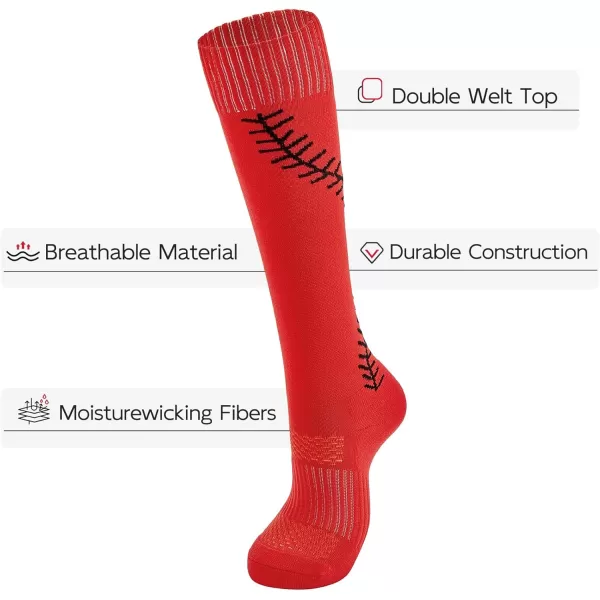 Zando Softball Socks with Stitchs for Youth Girls &amp; Adult Women Athletic Football Baseball Soccer Socks Kids Pattern