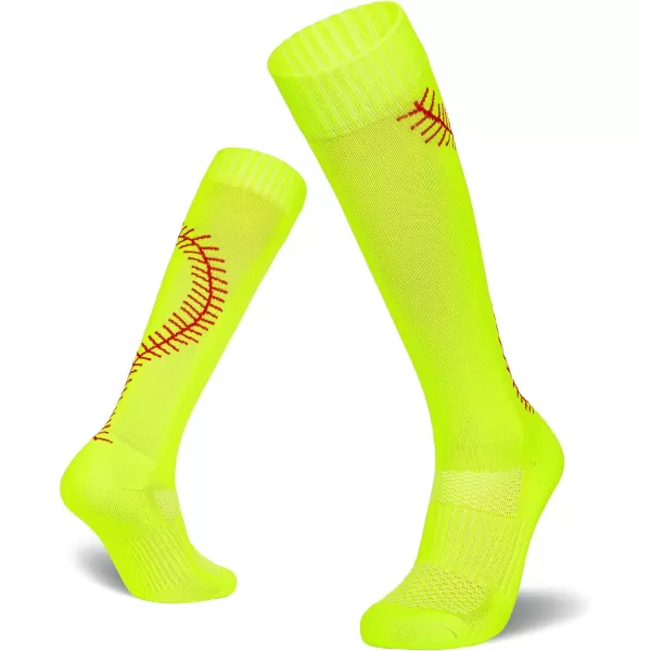 Zando Softball Socks with Stitchs for Youth Girls &amp; Adult Women Athletic Football Baseball Soccer Socks Kids Pattern