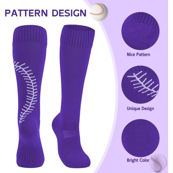 Zando Softball Socks with Stitchs for Youth Girls &amp; Adult Women Athletic Football Baseball Soccer Socks Kids Pattern