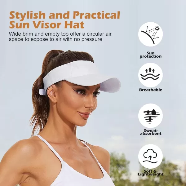Zando Sun Visors for Women Men Unisex Tennis Golf Visor Hat Adjustable Summer Hats Sport Outdoor Visor Hat UV Protection Cap
