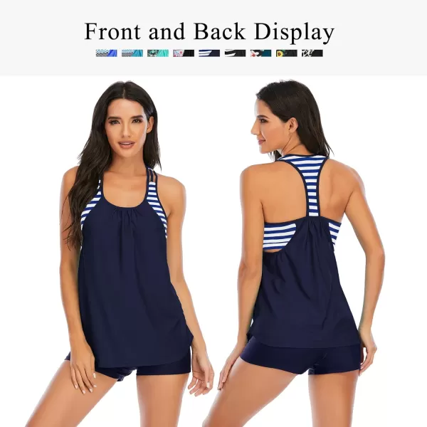 Zando Tankini Bathing Suits for Women Sport Swimsuit Women Athletic Two Piece Swimsuit for Women Tankini Top with Short