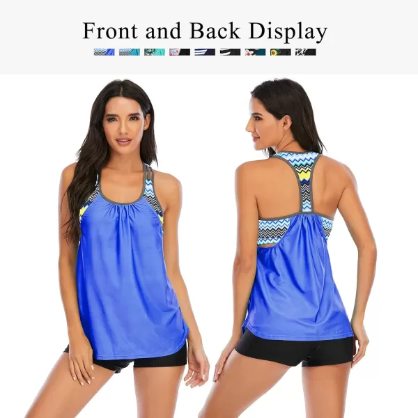 Zando Tankini Bathing Suits for Women Sport Swimsuit Women Athletic Two Piece Swimsuit for Women Tankini Top with Short
