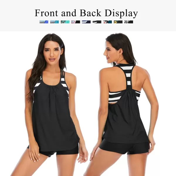 Zando Tankini Bathing Suits for Women Sport Swimsuit Women Athletic Two Piece Swimsuit for Women Tankini Top with Short