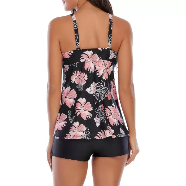 Zando Tankini Swimsuit for Women 2024 Tummy Control Bathing Suit Tops with Boyshorts Modest Flowy Swimsuit Women Swim Dress